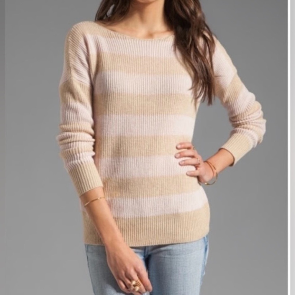 Theory 100% cashmere striped knit Striped Sweater size SP